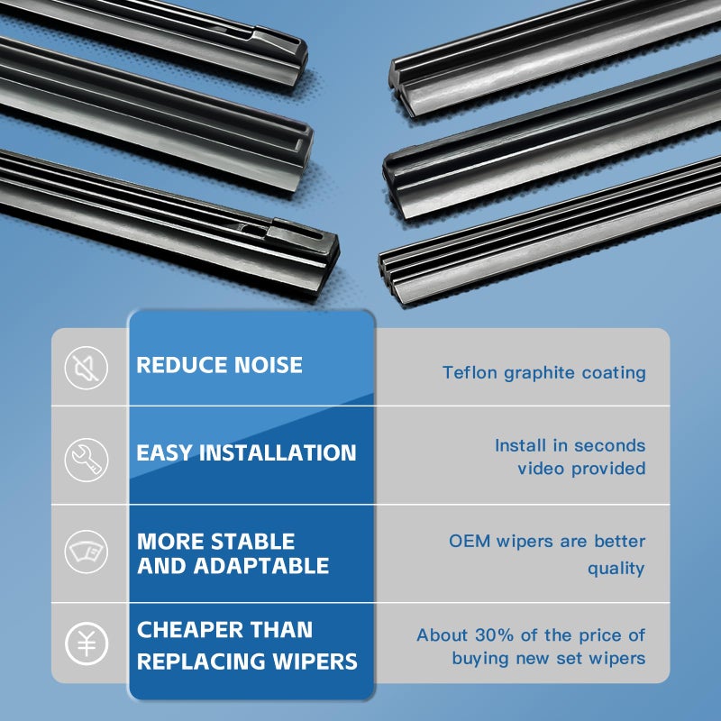 ASLAM Wiper Blade Refills 26" + 22" for Honda Civic 2006-2015 Original Hybrid Windshield Wipers (1 Pair) - Image 5